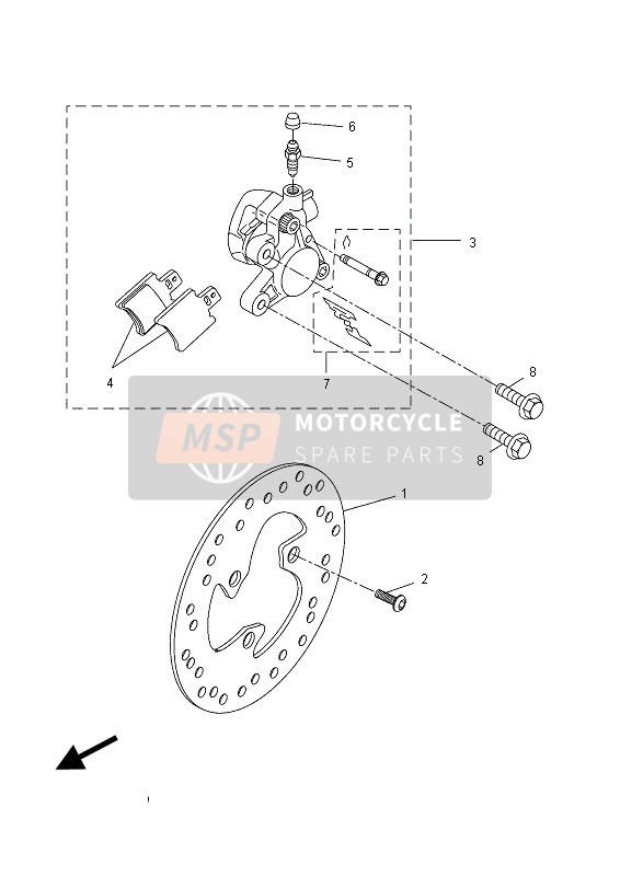 Yamaha YN50FU 2015 Pinza freno anteriore per un 2015 Yamaha YN50FU